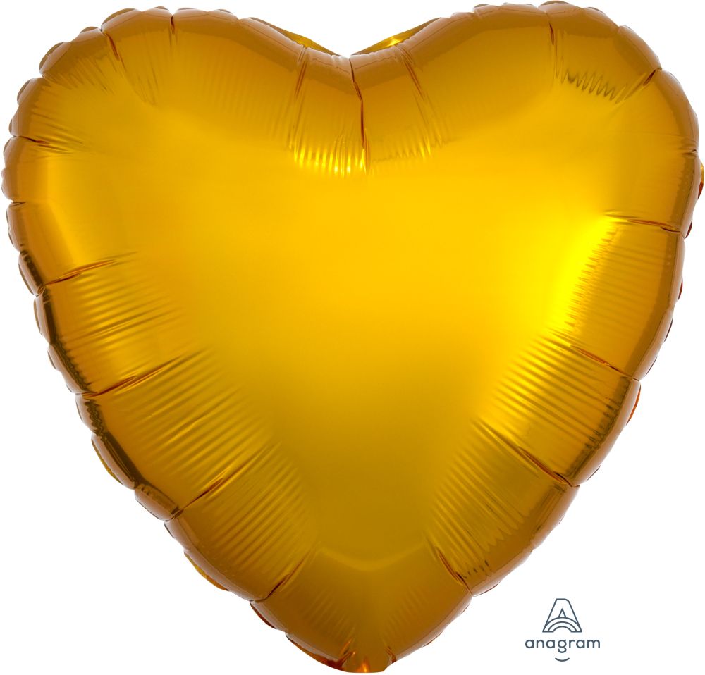 18" Solid Metallic Gold Heart Foil Balloon