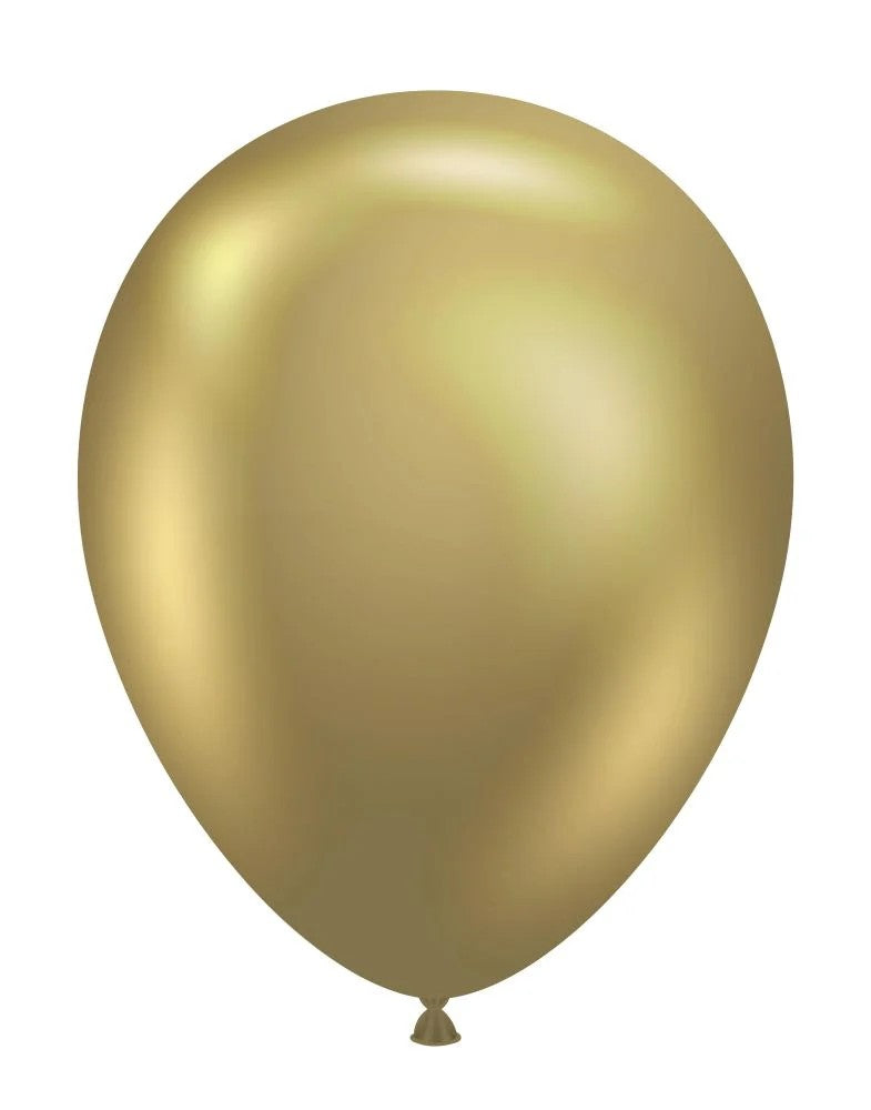11" Golden Chrome Like Tuftex Effects Latex Balloons