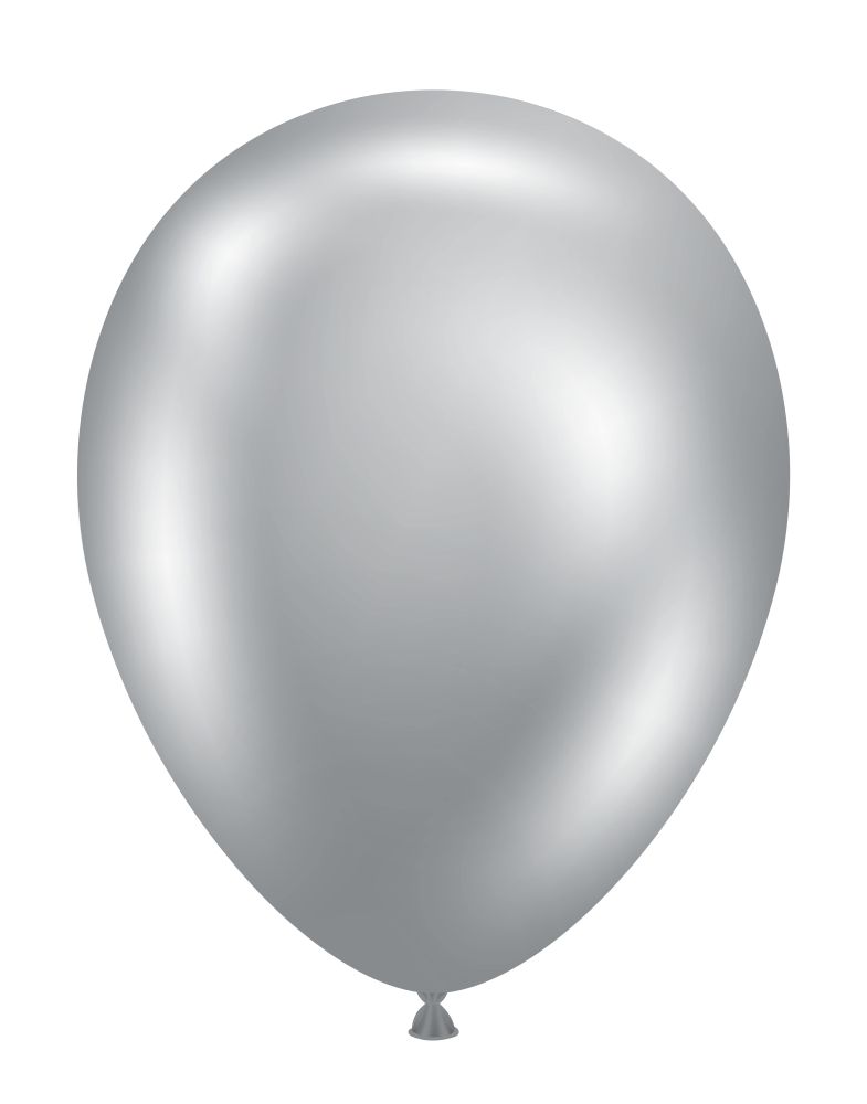 11" Silvery Chrome Like Tuftex Effects Latex Balloons