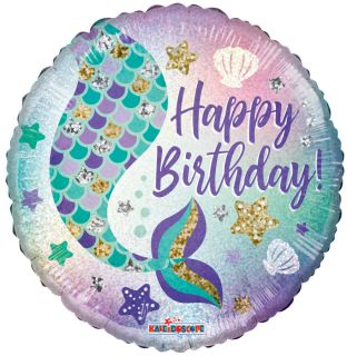 18" Mermaid Happy Birthday Balloon