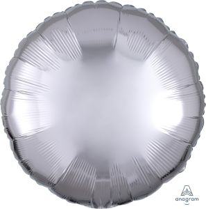 18" Solid Metallic Silver Foil Balloon