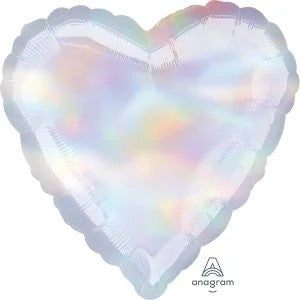 18" Solid Iridescent Heart Foil Balloon