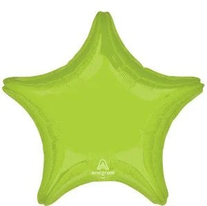 18" Solid Lime Star Foil Balloon