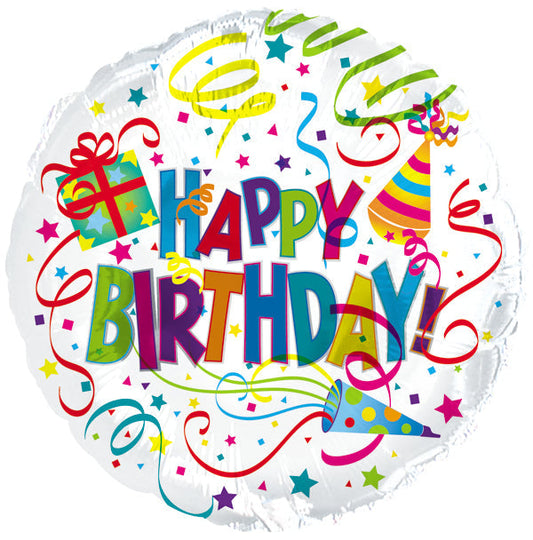 18" Happy Birthday Party Hat & Horn Balloon