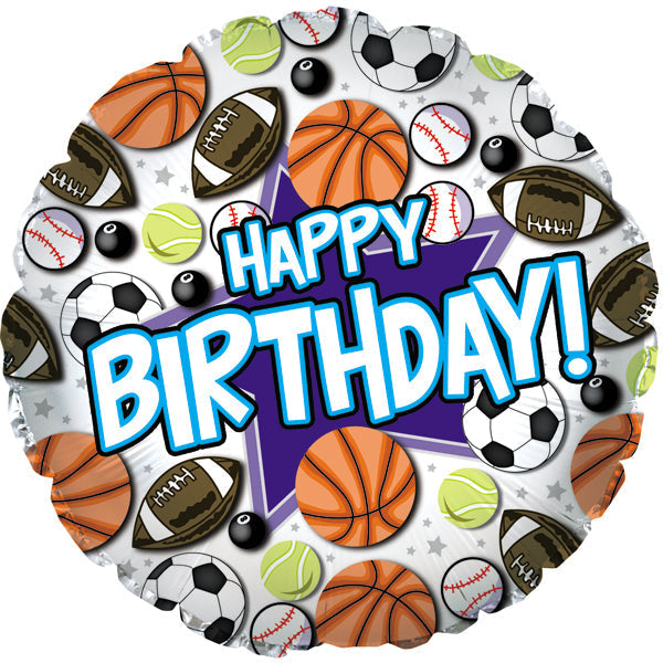 18" Happy Birthday All Sports Balloon