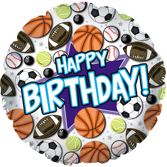18" Happy Birthday All Sports Balloon