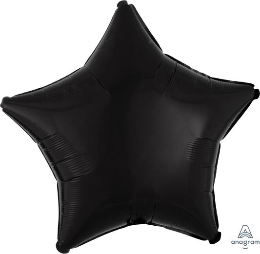 18" Solid Black Star Foil Balloon