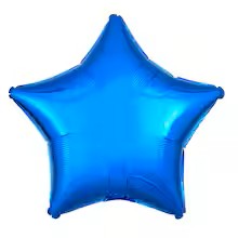 18" Solid Metallic Blue Star Foil Balloon