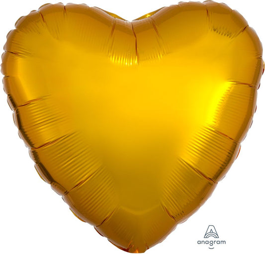 18" Solid Metallic Gold Heart Foil Balloon