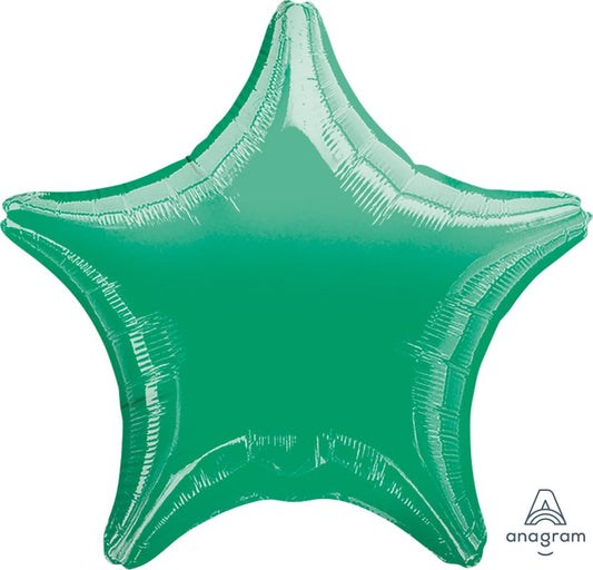 18" Solid Metallic Green Star Foil Balloon