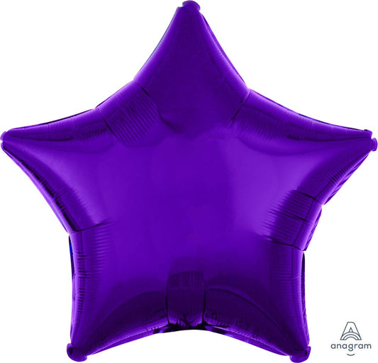 18" Solid Metallic Purple Star Foil Balloon