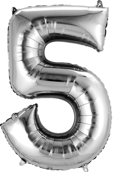 34" Silver Number 5