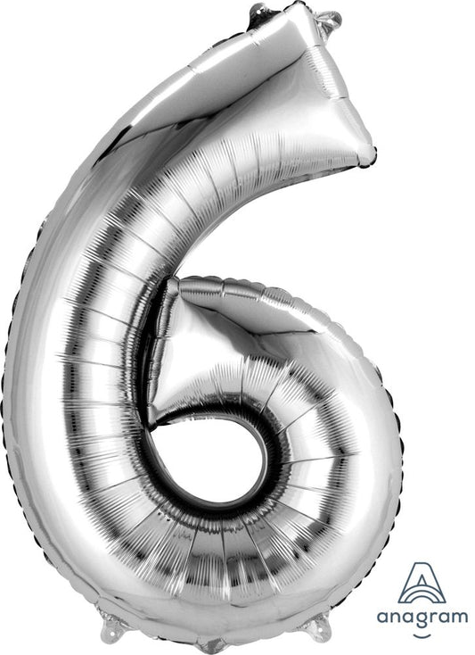 34" Silver Number 6
