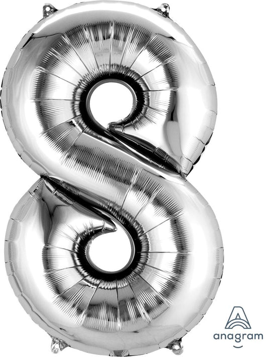 34" Silver Number 8