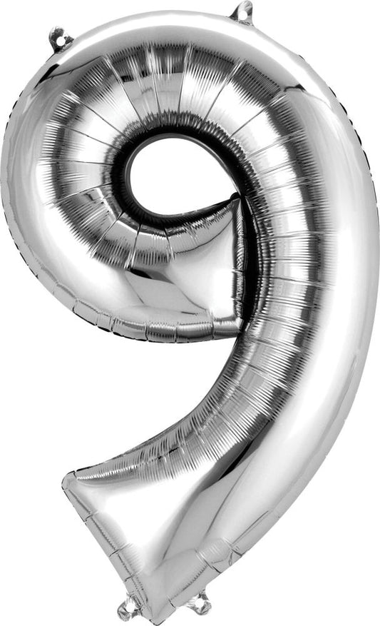 Silver 34" Number 9