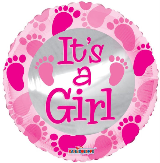 18" It's a Girl metallic balloon