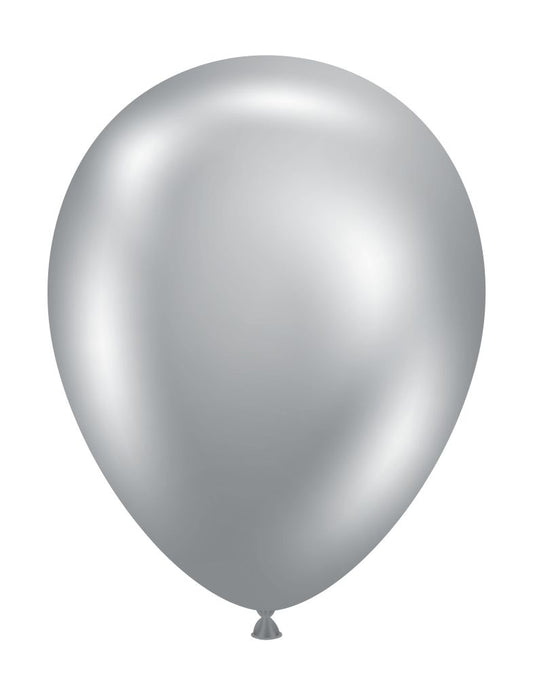 11" Silvery Chrome Like Tuftex Effects Latex Balloons
